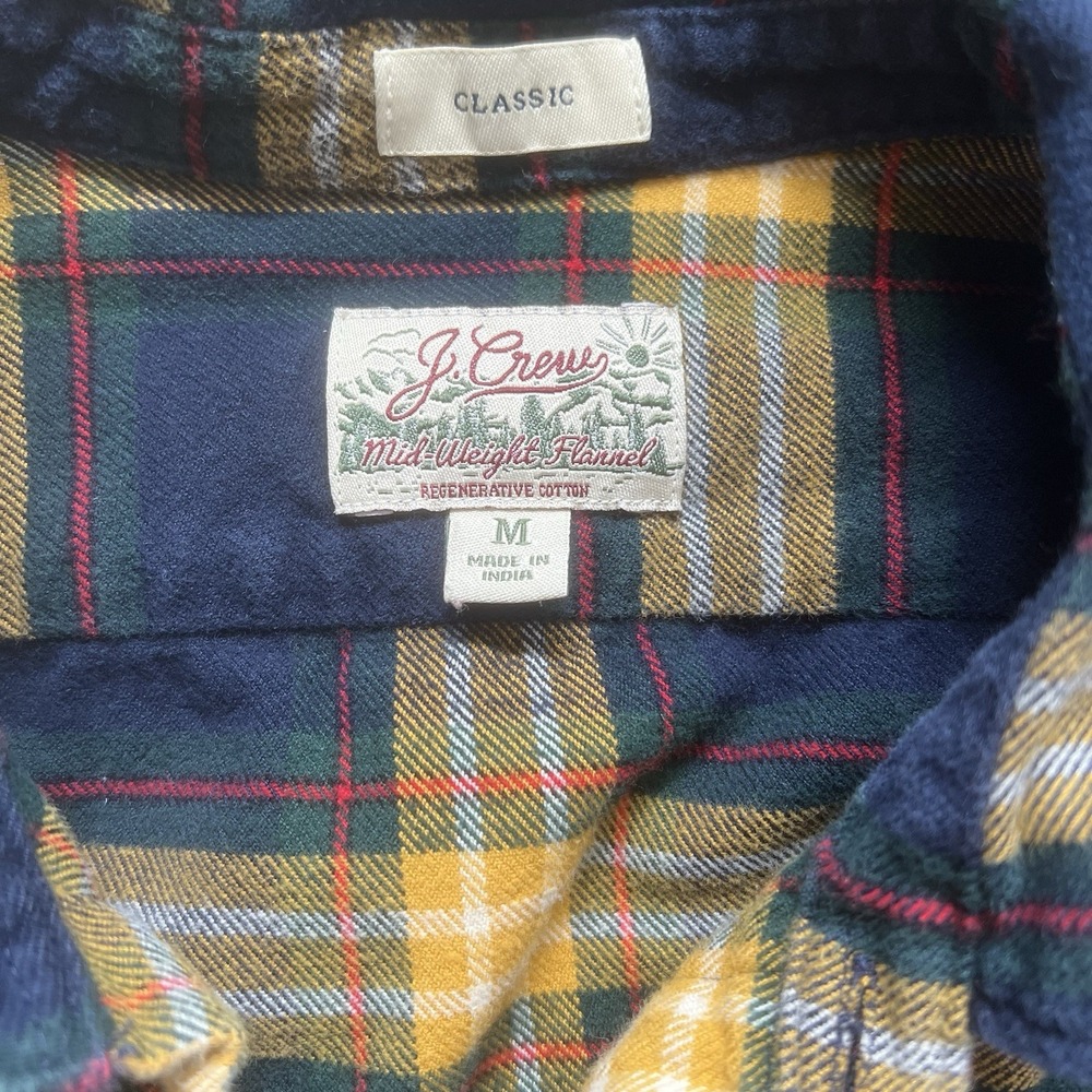 J.Crew Men's Mid-Weight Double Brushed Flannel Shirt in Multicolor Size M - Picture 2 of 5